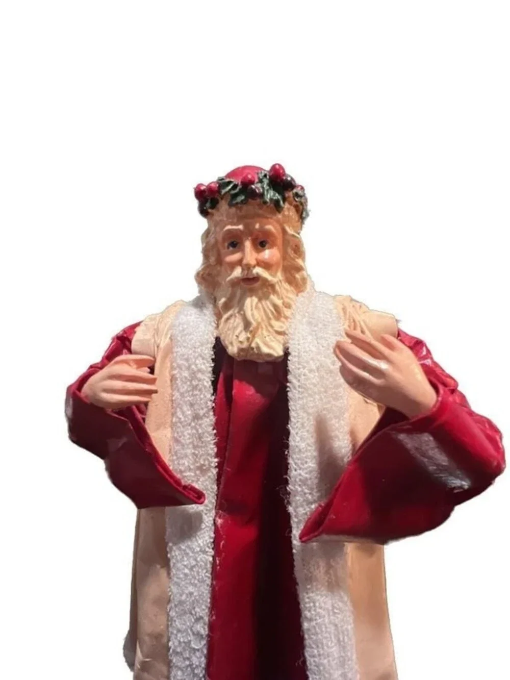 Vintage Silvestri Paper Mache Santa Tabletop Figurine or Tree Topper